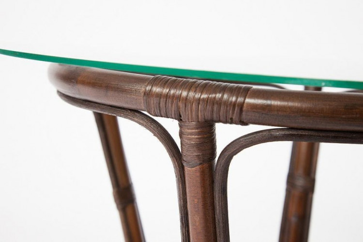 Комплект для отдыха SONOMA ( стол круглый (со стеклом)+2 кресла+диван ) /с подушками/, ротанг, кр:63х69х79см, дв:112х69х79см, ст:D50х56,5см, walnut (грецкий орех)