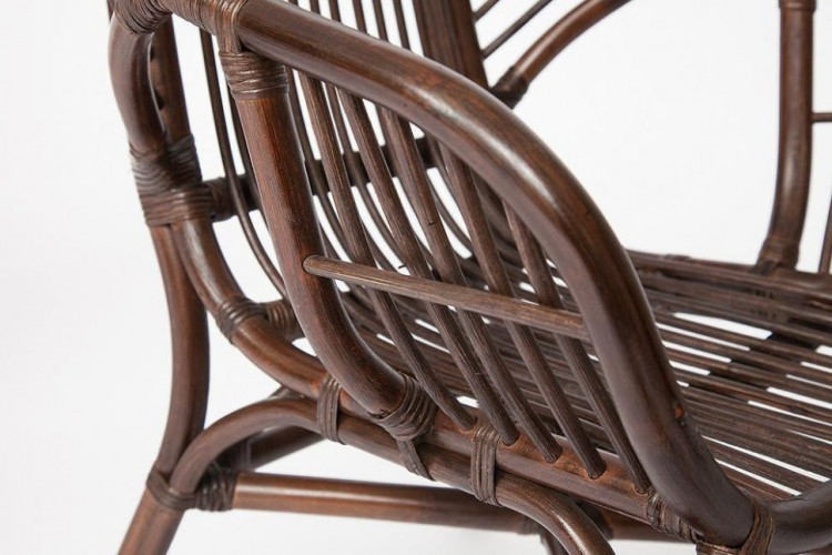 Комплект для отдыха SONOMA ( стол круглый (со стеклом)+2 кресла+диван ) /с подушками/, ротанг, кр:63х69х79см, дв:112х69х79см, ст:D50х56,5см, walnut (грецкий орех)