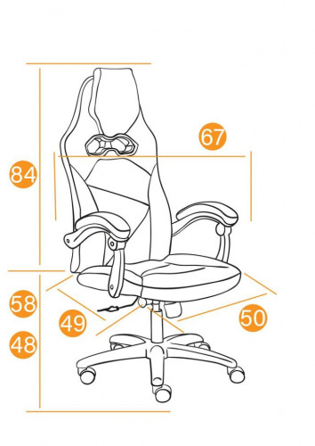 Кресло ARENA, кож/зам, черный/черный карбон, 36-6/карбон черный