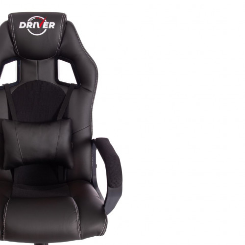 Кресло DRIVER (22), кож/зам/ткань, черный/черный , 36-6/TW-11