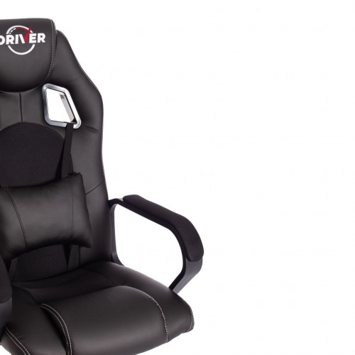Кресло DRIVER (22), кож/зам/ткань, черный/черный , 36-6/TW-11