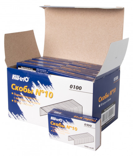 Скобы для степлера N10 Kw-Trio 0100/20 оцинкованные (упак.:20x1000шт.)
