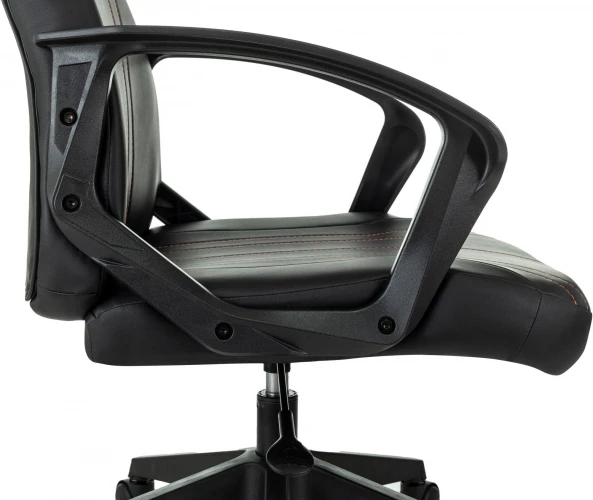 Кресло игровое Zombie 50 черный/красный эко.кожа крестов. пластик пластик черный