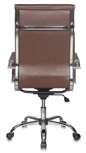 Кресло руководителя Бюрократ Ch-993 коричневый эко.кожа крестов. металл хром