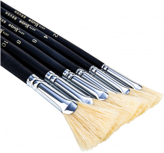 Набор кистей Deli 73896 Arte Nuevo синтетика плоск. дерев.лакир.ручка