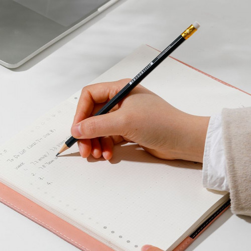 Набор карандашей ч/г Deli EU20000-MT Mate 2.2мм HB шестигран. липа черный блистер (4шт) ластик