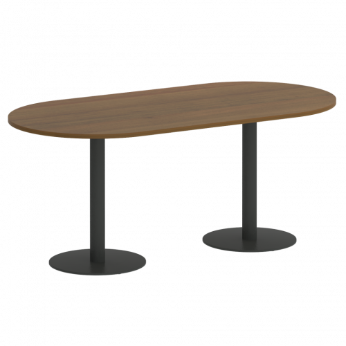 Home Office Стол овальный VR.SP-5-180.1 Орех/Антрацит металл 1800*900*750