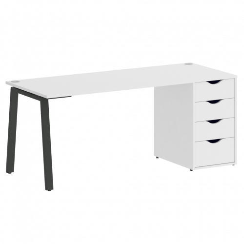 Home Office Стол письменный VR.SP-3-178.4.A Белый бриллиант/Антрацит металл 1780*720*750