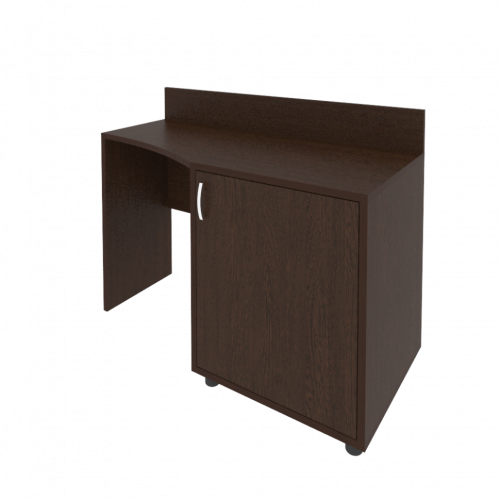 Light Стол (узкий) с тумбой и бортиком С-СТУ-120 (R) Венге 1200*550/400*750