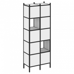 Loft Прямой стеллаж наборный VR.L-05 Белый бриллиант/Чёрный металл 862*446*1869