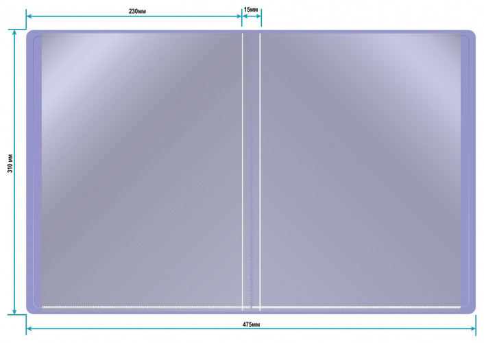 Папка с 10 прозр.вклад. Бюрократ Pastel PAST10VIO A4 пластик 0.5мм торц.карм с бум. встав фиолетовый