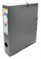 Папка архивная на резинке Silwerhof Perlen 311917-77 полипропилен 0.8мм корешок 55мм A4 серебристый металлик