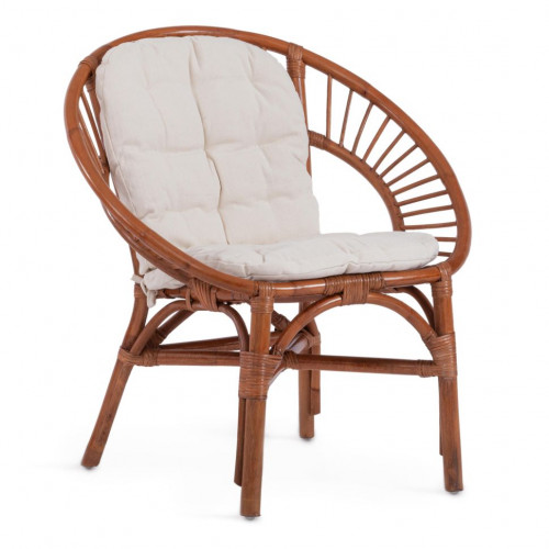 Комплект для отдыха TURKEY (стол круглый (со стеклом)+2 кресла + диван) /с подушками/, ротанг, кр:70х65х78см, дв:120х65х78см, ст:D50х56,5см, coco brown (коричневый кокос)