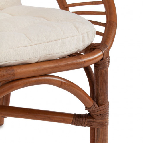 Комплект для отдыха TURKEY (стол круглый (со стеклом)+2 кресла + диван) /с подушками/, ротанг, кр:70х65х78см, дв:120х65х78см, ст:D50х56,5см, coco brown (коричневый кокос)