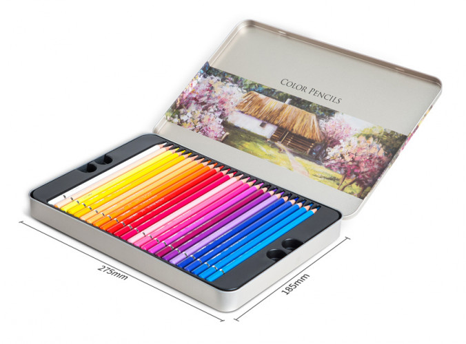 Карандаши цв. Deli 6567 липа цветной корпус 48цв. мет.кор.