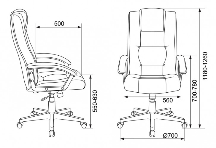 Кресло руководителя Бюрократ T-9906N черный кожа крестов. пластик