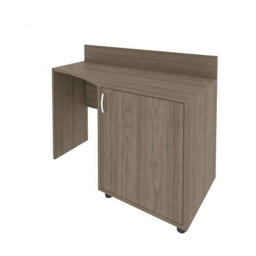 Light Стол (узкий) с тумбой и бортиком С-СТУ-120 (R) Вяз 1200*550/400*750