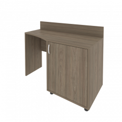 Light Стол (узкий) с тумбой и бортиком С-СТУ-120 (R) Вяз 1200*550/400*750