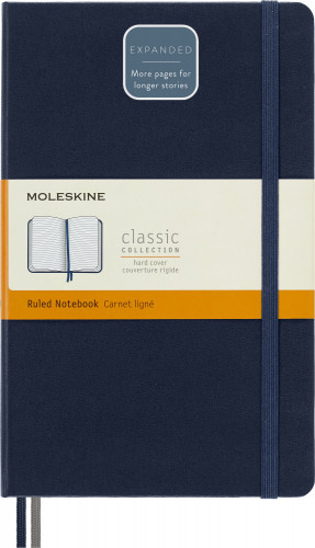 Блокнот Moleskine CLASSIC EXPENDED QP060EXPB20 Large 130х210мм 400стр. линейка твердая обложка синий сапфир