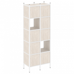 Loft Прямой стеллаж наборный VR.L-05 Денвер светлый/Белый металл 862*446*1869