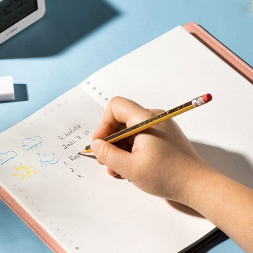 Набор карандашей ч/г Deli EC004-MT Scribe 2.4мм HB шестигран. тополь блистер (4шт) ластик