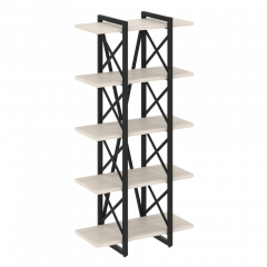 Loft Стеллаж на регулируемых опорах-5 полок VR.L-MST.O-5.4V Денвер светлый/Чёрный металл 800*400*1650