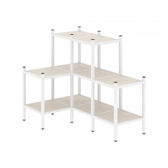 Loft Угловой внутренний стеллаж наборный VR.L-37 Денвер светлый/Белый металл 862*1278*1047