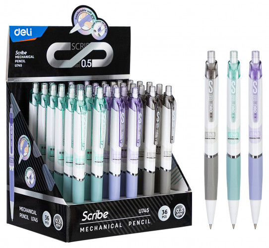 Карандаш мех. Deli EU745 Scribe 0.5мм пластик