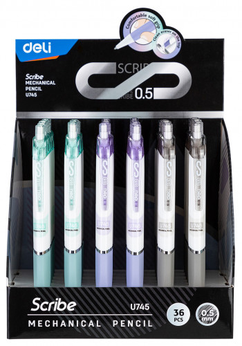 Карандаш мех. Deli EU745 Scribe 0.5мм пластик
