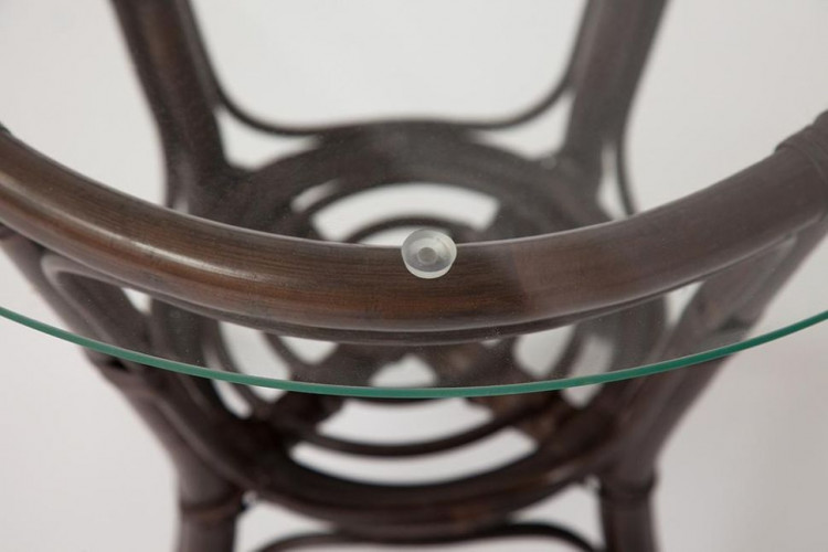 Комплект для отдыха TURKEY (стол круглый (со стеклом)+2 кресла + диван) /с подушками/, ротанг, кр:70х65х78см, дв:120х65х78см, ст:D50х56,5см, walnut (грецкий орех)