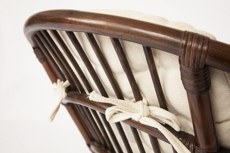 Комплект для отдыха TURKEY (стол круглый (со стеклом)+2 кресла + диван) /с подушками/, ротанг, кр:70х65х78см, дв:120х65х78см, ст:D50х56,5см, walnut (грецкий орех)