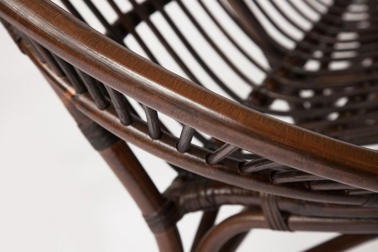 Комплект для отдыха TURKEY (стол круглый (со стеклом)+2 кресла + диван) /с подушками/, ротанг, кр:70х65х78см, дв:120х65х78см, ст:D50х56,5см, walnut (грецкий орех)