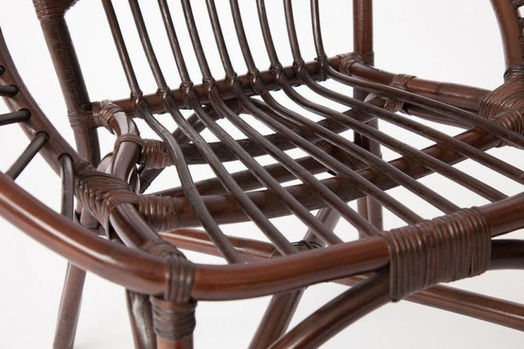 Комплект для отдыха TURKEY (стол круглый (со стеклом)+2 кресла + диван) /с подушками/, ротанг, кр:70х65х78см, дв:120х65х78см, ст:D50х56,5см, walnut (грецкий орех)