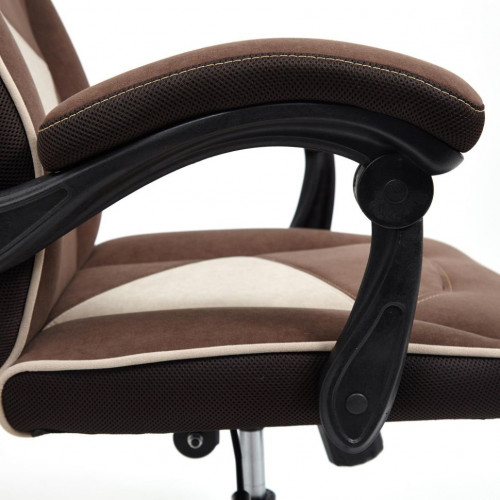 Кресло ARENA, флок , коричневый/бежевый, 6/7