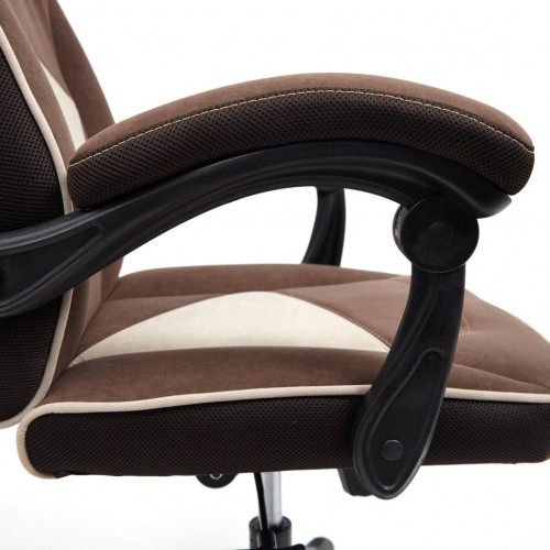 Кресло ARENA, флок , коричневый/бежевый, 6/7