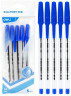 Набор ручек шариков. Deli Think EQ4-MT-BL прозрачный/синий d=1мм син. черн. индив. пак.ев. (5шт) кругл.