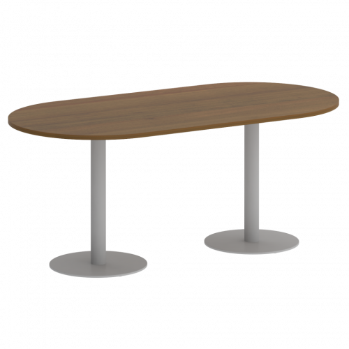 Home Office Стол овальный VR.SP-5-180.1 Орех/Серый металл 1800*900*750
