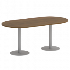 Home Office Стол овальный VR.SP-5-180.1 Орех/Серый металл 1800*900*750
