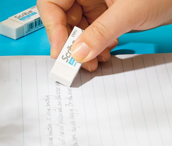 Набор ластиков Deli EH00110-MT Scribe прямоугольный 40х17х12мм белый блистер (4шт)