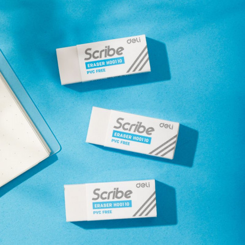 Набор ластиков Deli EH00110-MT Scribe прямоугольный 40х17х12мм белый блистер (4шт)