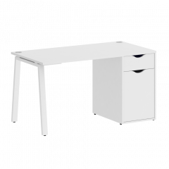 Home Office Стол письменный VR.SP-3-138.1.A Белый бриллиант/Белый металл 1380*720*750