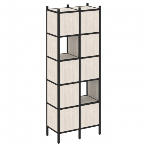 Loft Прямой стеллаж наборный VR.L-05 Денвер светлый/Чёрный металл 862*446*1869