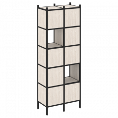 Loft Прямой стеллаж наборный VR.L-05 Денвер светлый/Чёрный металл 862*446*1869