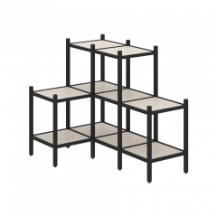 Loft Угловой внутренний стеллаж наборный VR.L-37 Денвер светлый/Чёрный металл 862*1278*1047