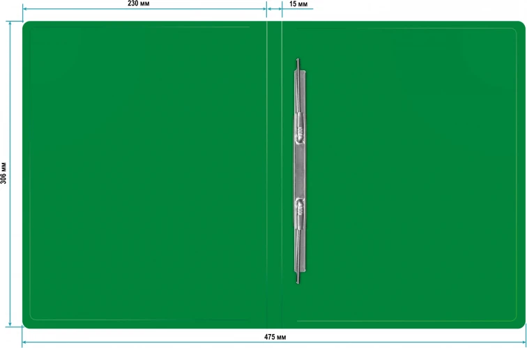 Папка метал.пруж.скоросш. Buro -ECB04PGREEN A4 пластик 0.5мм зеленый