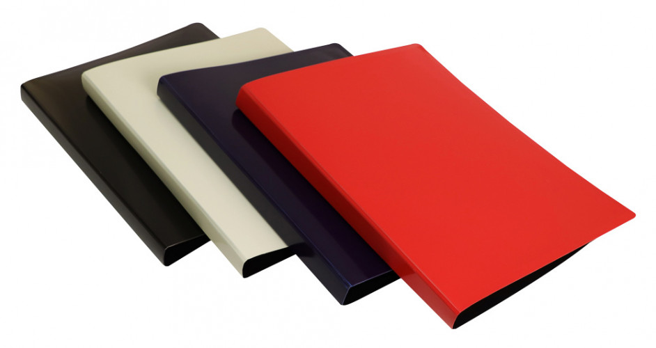 Папка метал.зажим Бюрократ DeLuxe DL07CBBERRY A4 пластик 0.7мм кор.27мм черничный