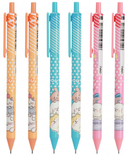 Карандаш мех. Deli EU707 0.7мм ассорти