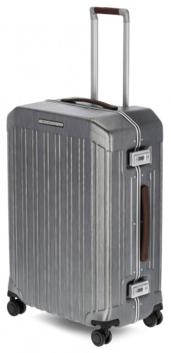 Чемодан Piquadro PQ LM (BV4427PQLM/NCU) 46x68x26.5см 69л. 4.68кг. поликарбонат/натур.кожа темно-серый