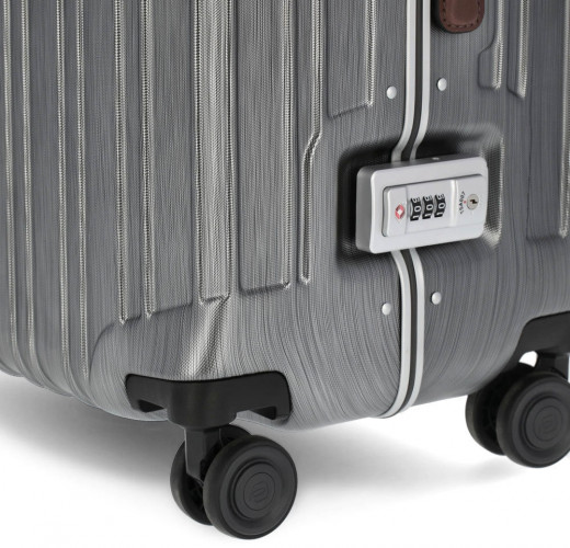 Чемодан Piquadro PQ LM (BV4427PQLM/NCU) 46x68x26.5см 69л. 4.68кг. поликарбонат/натур.кожа темно-серый