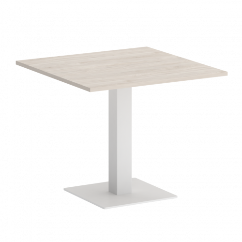Home Office Стол квадратный VR.SP-5-90.2 Денвер светлый/Белый металл 900*900*753